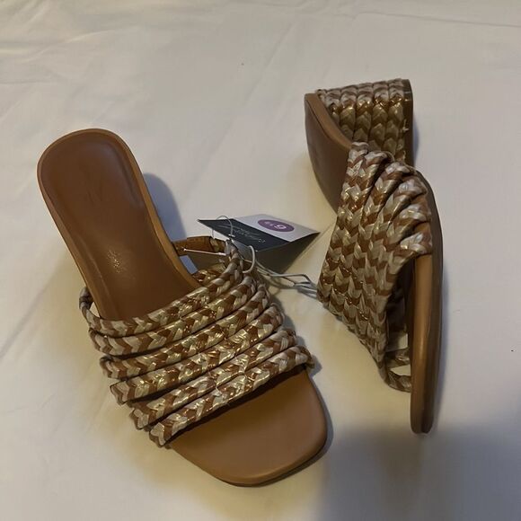 𝅺⭐️nwt Universal Threads Rachel Woven Block Heel Slide Sandals⭐️ - Picture 3 of 8